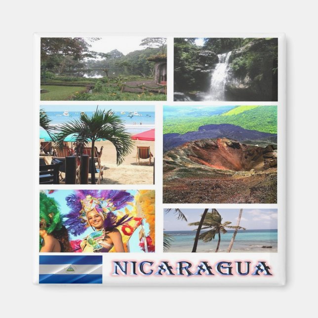 Íman zNI003 NICARÁGUA, Mosaico, América, frigorífico (Frente)