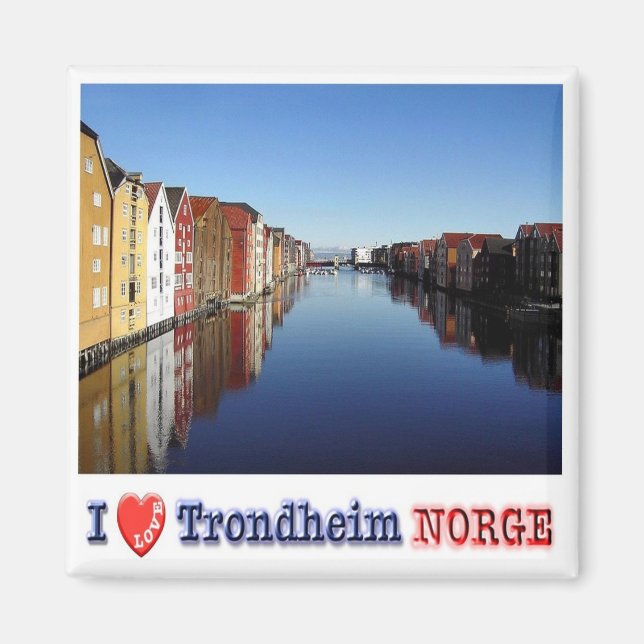 Íman zNO026 TRONDHEIM "I Love", Noruega, Europa, Fridge (Frente)