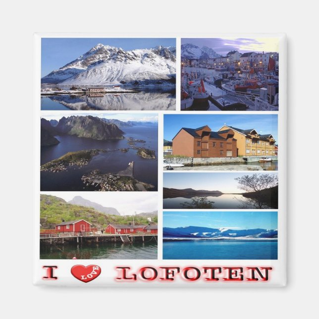 Íman zNO038 LOFOTEN "I Love", Noruega, Europa, Fridge (Frente)