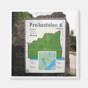 Íman zNO098 PREIKESTOLEN TRAIL MAP Lysefjorden, Noruega