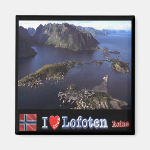 Íman zNO132 REINE "I Love", Lofoten, Noruega, Fridge