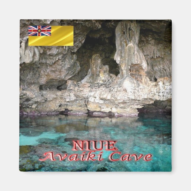 Íman zNU004 NIUE, AVAIKI CAVE, Oceânia, frigorífico (Frente)