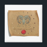 Íman ZODIAC - Aires - Magnet<br><div class="desc">Celebrate the spirit of Aires with this beautifully designed magnet featuring original created art inspired by the stars and symbolism of the zodiac. The celestial design reflects the personality and energy associated with the Aires sign, adding a unique and artistic touch to refrigerators, lockers, office boards, or any magnetic surface....</div>