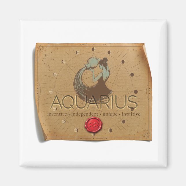 Íman ZODIAC - Aquarius - Magnet (Frente)