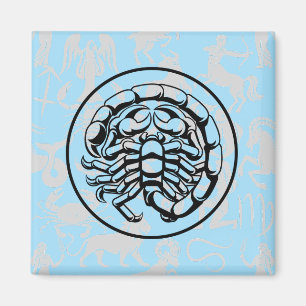 Íman Zodiac Pattern Z02 - Scorpio.w L Blue BG
