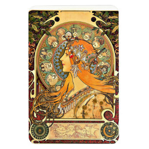 Íman Zodiac, pintura de Art Nouveau por Alphonse Mucha