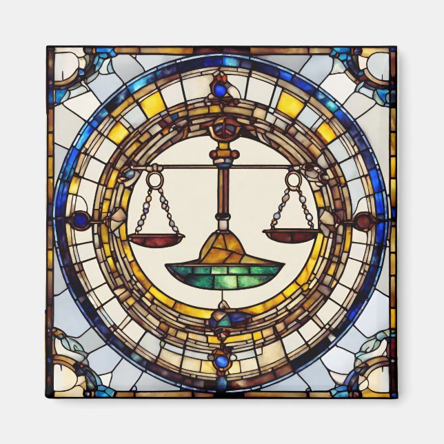 Íman Zodiac Quadrado Libra 2 Polegadas (Frente)