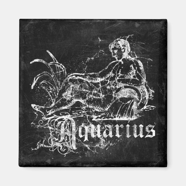 Íman Zodiac Vintage Aquarius (Frente)