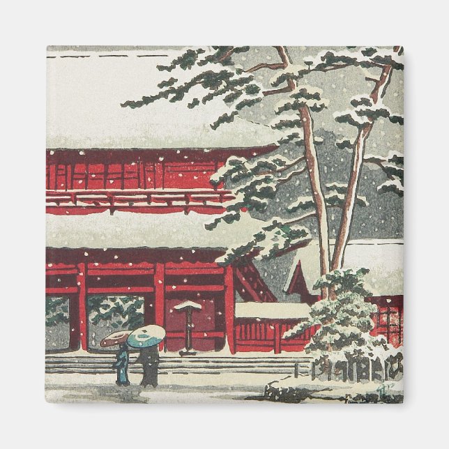 Íman Zojoji Temple Hasui Kawase shin hanga cenário arte (Frente)