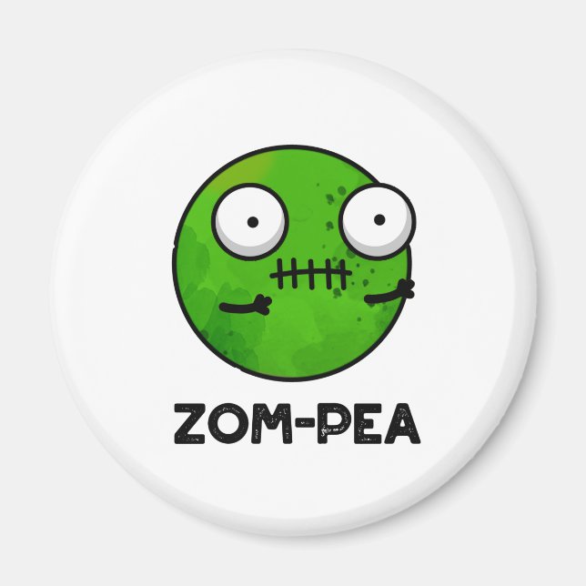 Íman Zom-pea Dia de as Bruxas engraçado Zombie Pea Pun (Frente)