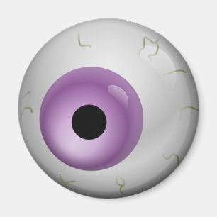 Íman Zombie Eyeball Halloween Roxo
