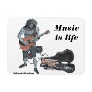 Íman Zombie Guitar Músico Refrigerador de Vida Magnet