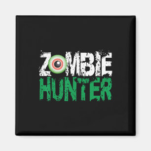 Íman Zombie Hunter Halloween Traga Uma Camisa Cuja Arma