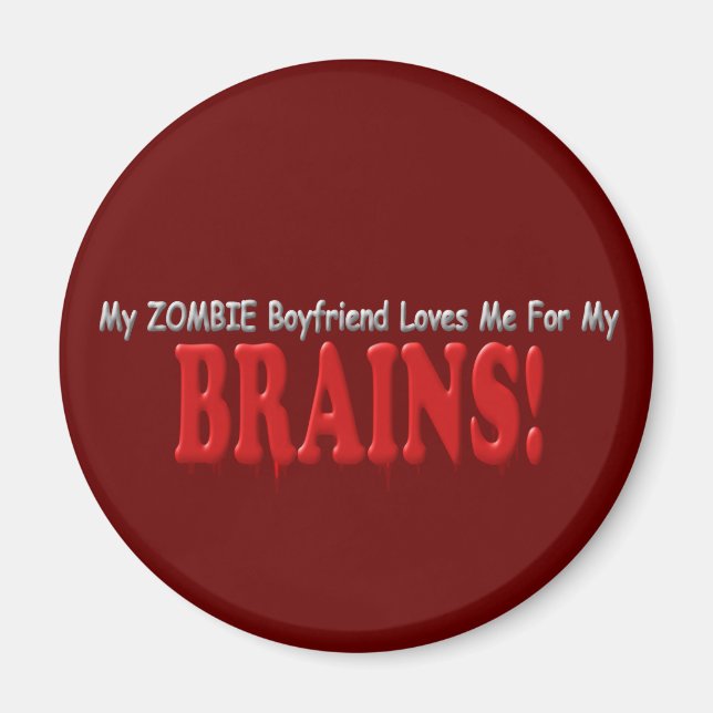 Íman Zombie Namorado ama a Design de DRIP do cérebro (Frente)