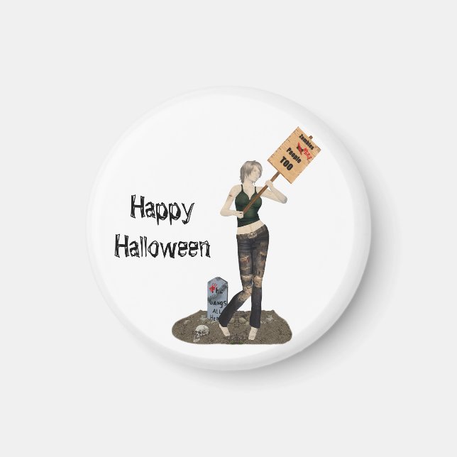 Íman Zombie Pin Up Girl Protest II Magnet (Frente)
