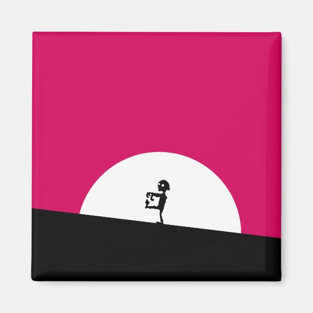 Íman Zombie Silhouette com Lua Cheia (Frente)