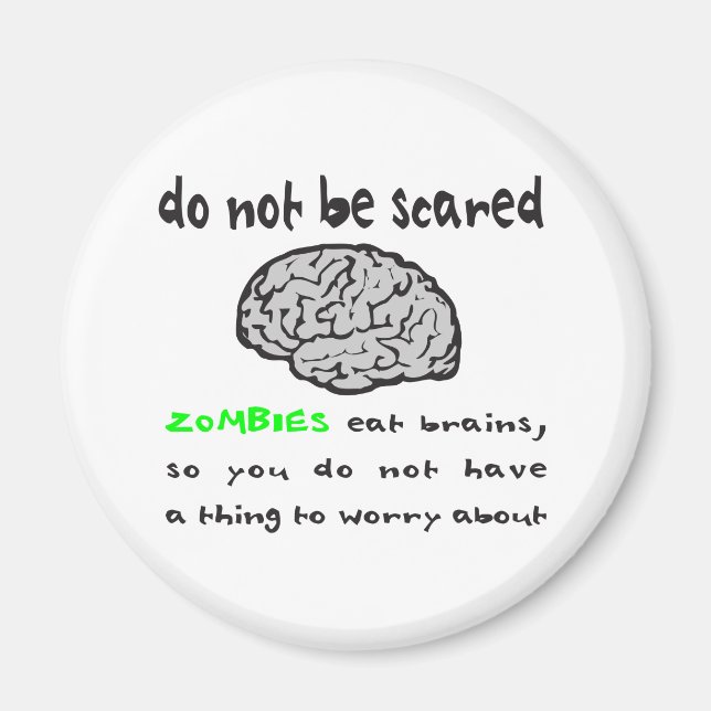 ÍMAN ZOMBIES COMEM CÉREBROS T-SHIRTS E PRESENTES (Frente)