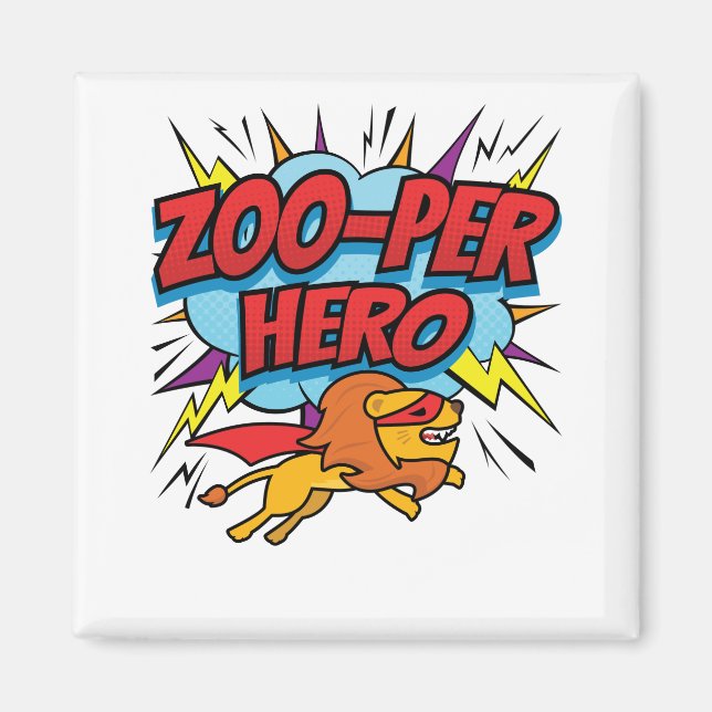 Íman Zookeeper Zoo per Hero Superherói (Frente)