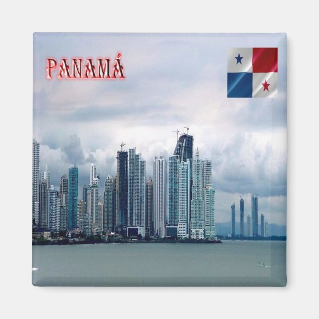 Íman zPA013 PANAMA, Skyline, América, Fridge (Frente)