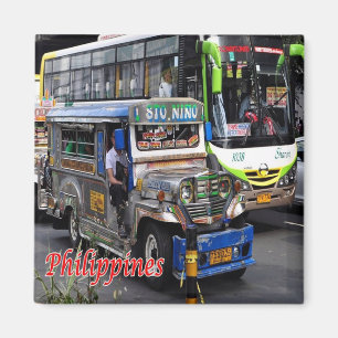 Íman zPH010 JEEPNEY e BUS, Filipinas, Ásia, frigorífico