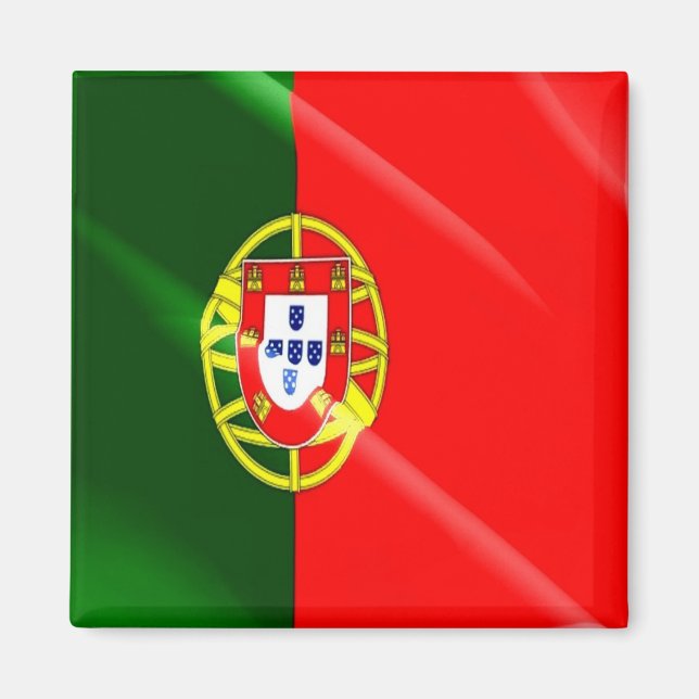 Íman zPT002 PORTUGUÊS Waving FLAG PORTUGAL, Fridge (Frente)