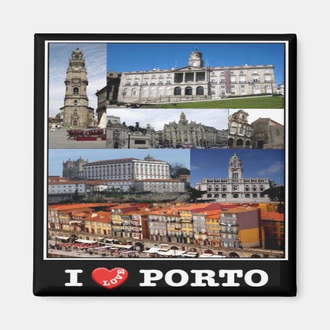Íman zPT012 PORTO "I Love", Portugal, Europa, Fridge (Frente)