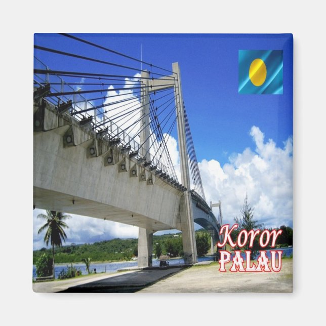 Íman zPW007 KOROR, Ponte de Amizade, Palau, Fridge (Frente)