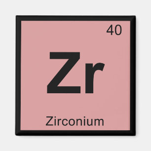 Íman Zr - Símbolo de Mesa Periódico de Química de Zi