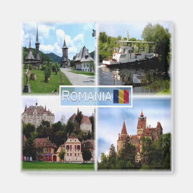 Íman zRO003 ROMÊNIA, Europa, frigorífico (Frente)