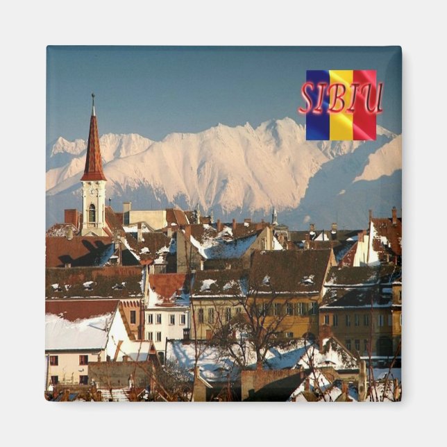 Íman zRO006 SIBIU panorama, Romênia, Europa, Fridge (Frente)