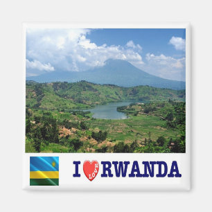Íman zRW007 RWANDA, I Love, Virunga Mountain, Fridge