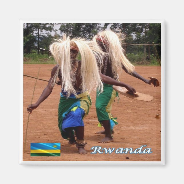Íman zRW010 RWANDA, dançarinos tradicionais ruandeses,  (Frente)