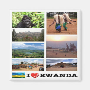 Íman zRW011 RWANDA I Love, Mosaic, Africa, Fridge