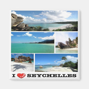 Íman zSC013 SEYCHELLES I Love, Mosaic, Africa, Fridge