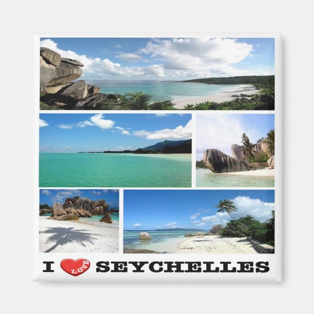 Íman zSC013 SEYCHELLES I Love, Mosaic, Africa, Fridge (Frente)