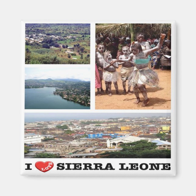 Íman zSL006 SIERRA LEONE, I Love, Mosaic, Africa, Fridg (Frente)