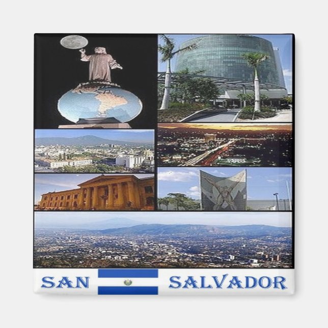 Íman zSV010 EL SALVADOR, Mosaico, América, frigorífico (Frente)