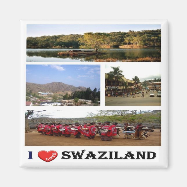 Íman zSZ008 SWAZILAND I Love, Mosaic, Africa, Fridge (Frente)