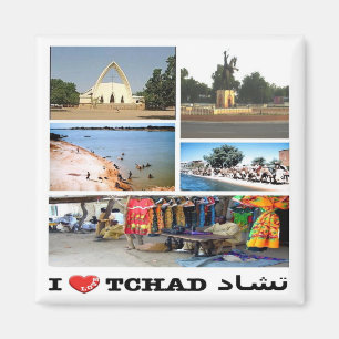 Íman zTD007 CHAD I Love, Mosaic, África, Fridge