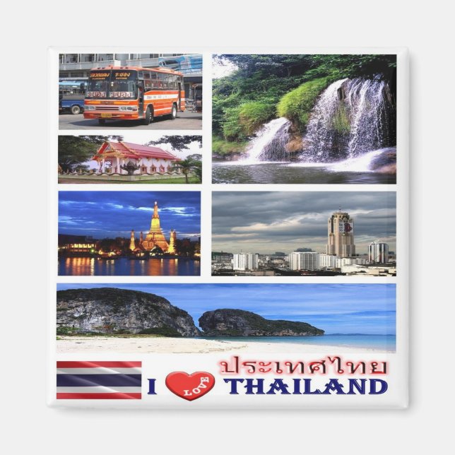 Íman zTH006 eu amo THAILAND potpourri, Ásia, Fridge (Frente)
