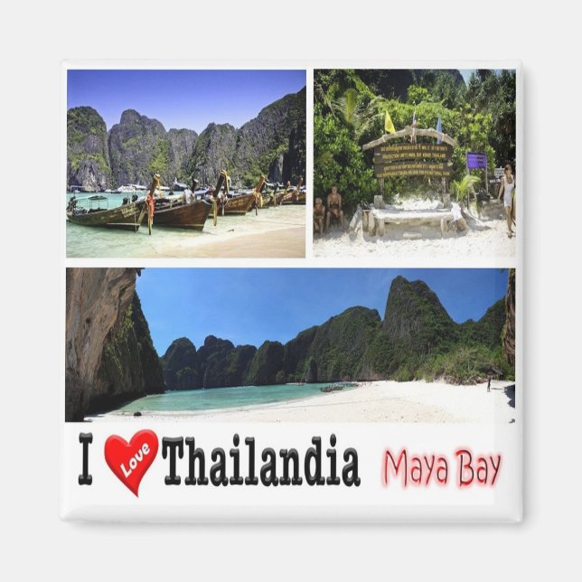 Íman zTH011 eu amo MAYA BAY KRABI Tailândia Ásia, Fridg (Frente)