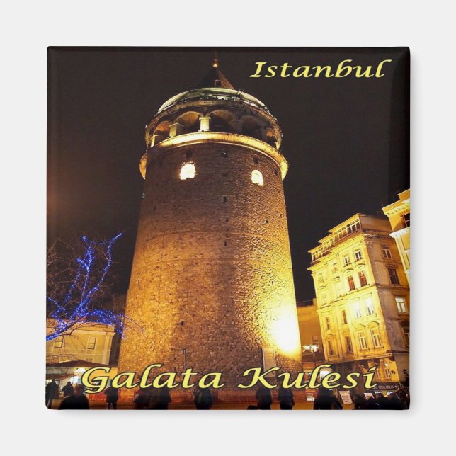Íman zTR015 ISTANBUL GALATA TOWER à noite, Fridge (Frente)