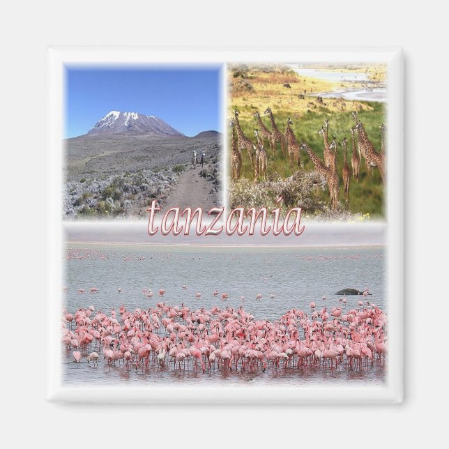 Íman zTZ019 TANZÂNIA, Mosaico, África, geladeira (Frente)