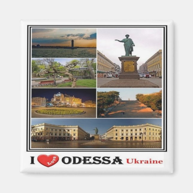Íman zUA003 ODESSA I AMOR, Ucrânia, Europa, Mães de gel (Frente)
