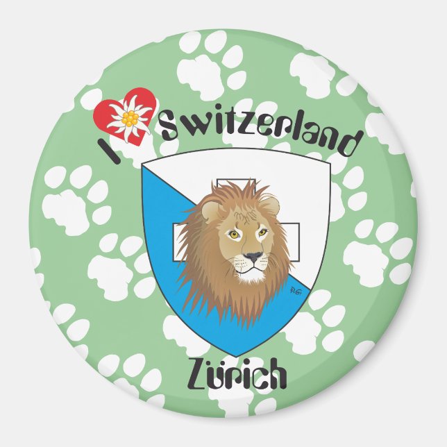 Íman Zürich Schweiz Suiça Magnet (Frente)