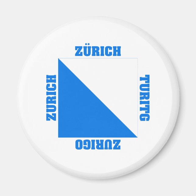 Íman Zurich Suiça Canton Flag (Frente)
