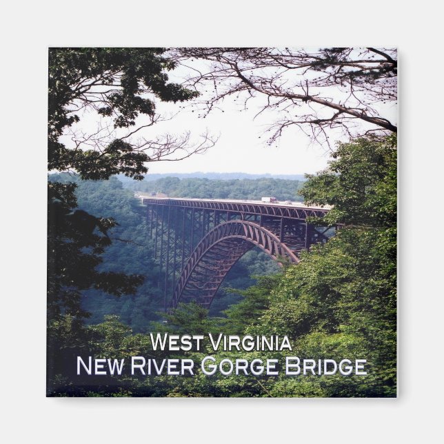 Íman zUS018 NEW RIVER GORGE BRIDGE, Virginia, Fridge (Frente)