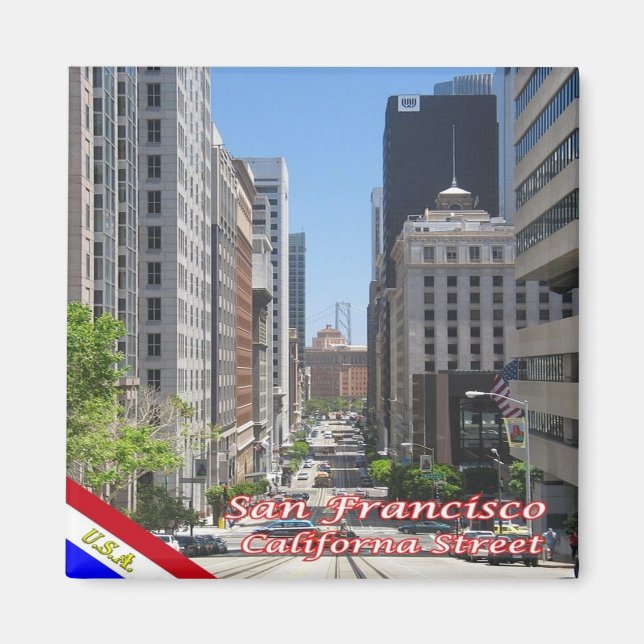 Íman zUS085 SAN FRANCISCO, California Street, Fridge (Frente)