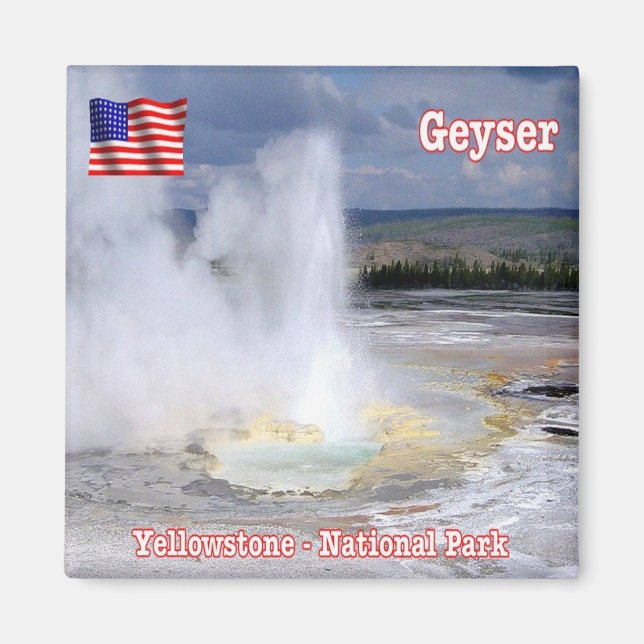 Íman zUS123 YELLOWSTONE N.P. Geyser, América, Fridge (Frente)