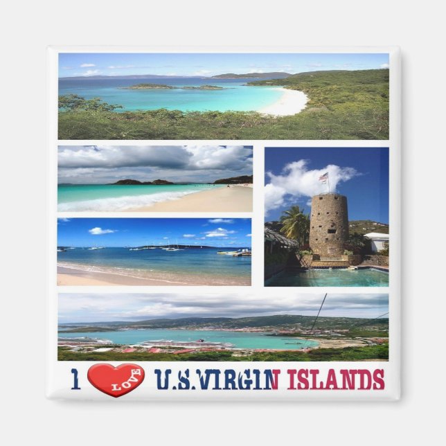 Íman zVI003 VIRGIN ISLANDS I Love, Mosaic, Fridge (Frente)